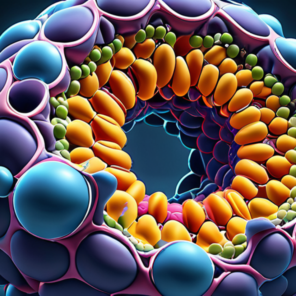 **

"A stylized rendering of protein folding, showcasing a complex 3D structure with highlighted hydrophobic interactions, Van der Waals forces, and hydrogen bonds within a vibrant cellular environment. Depict molecular chaperones assisting the folding process, preventing aggregation, with a slightly surreal, artistic touch."

**
